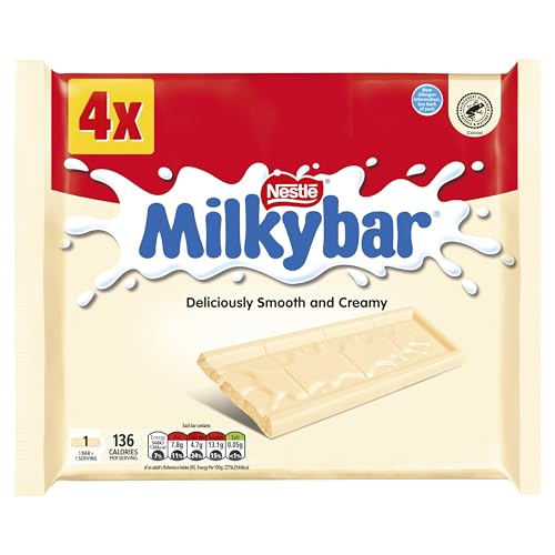 Milkybar White Chocolate Bars Multipack Creamy Smooth Vegetarian 4 x 25g (100g)