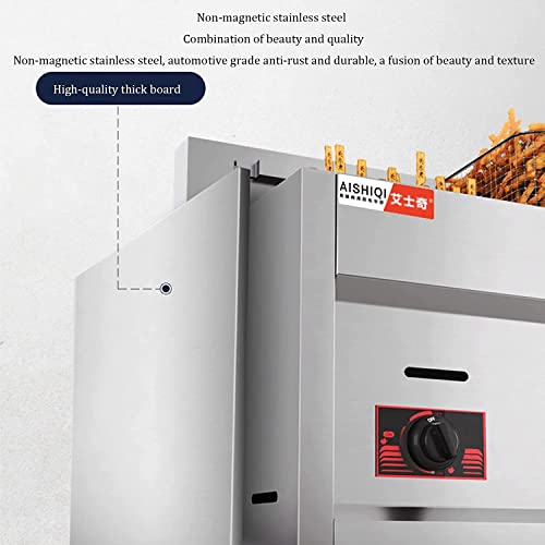 Professionelle kommerzielle Doppeltank-Gasfritteuse, Edelstahl-Restaurant-Küche-Tischplatten-Pommes-Fritteuse, Outdoor-Camping-tragbare Propan-LPG-Fritteuse, Friteuse mit Korb und Deckel – Bild 5