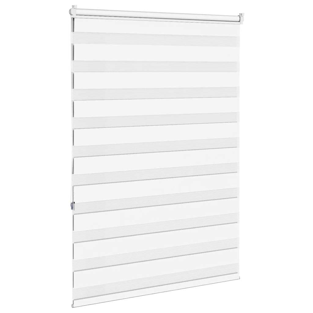 Tenda a rullo zebrata bianca, 95 x 150 cm, poliestere | Traslucido e opaco, doppio strato, facile da pulire, montaggio con viti o senza foratura
