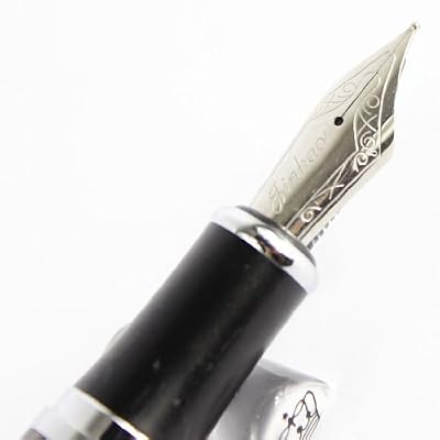 Jinhao Luxury 750 fountain pen with black and silver lattice shape