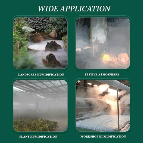 BREUAILY Nebelmacher Nebelmaschine 10 Kopf 7L/H Ultraschall Vernebler mit Boje und 350W Wasserdichtem Netzteil Teich Nebelgerät für Terrarien Springbrunnen