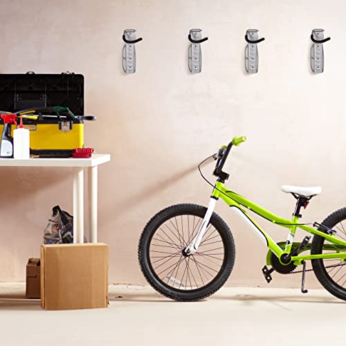 Soportes de bicicleta para pared plegables en set de 4 ganchos grises hasta 25 kg 3