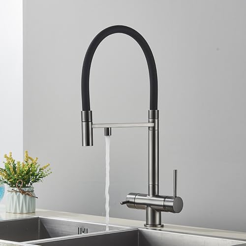 Robinet de purification d'eau cuisine double bec rotatif - 2