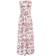 GRACE KARIN Women Strapless Casual Loose Ruched Long Maxi Dress with Pockets