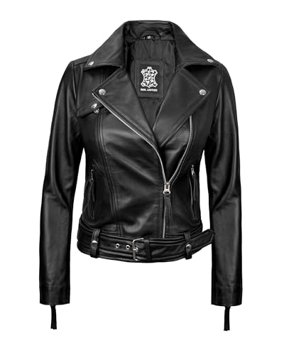 Image of Blingsoul Womens Real Leather Jacket - Asymmetrical Leather Jackets for Women