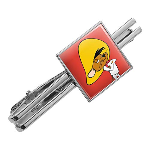 GRAPHICS & MORE Looney Tunes Speedy Gonzales Square Tie Bar Clip Clasp Tack- Silver or Gold