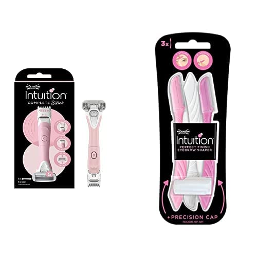 Wilkinson SwordIntuition Complete Bundle for Women | Includes Razor Handle + 1 Blade Refill and Intuition Eyebrow Shaper