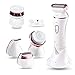 Produktbild Damen Rasierern, 6 in 1 Wiederaufladbar Gesicht Rasierer, Bikini-Trimmer, Reinigungsbürste  Wet Dry Einsatz  6 auswechselbaren Köpfe für präzise Borte Entferner für Beine, Achselhöhle