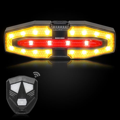 Luce Posteriore Bici, Ricaricabile a Distanza Senza Fili per Bicicletta Indicatore Fanali Posteriori 5 Modalità Impermeabile della Bici Luce Posteriore per il Ciclismo Casco di Avvertimento