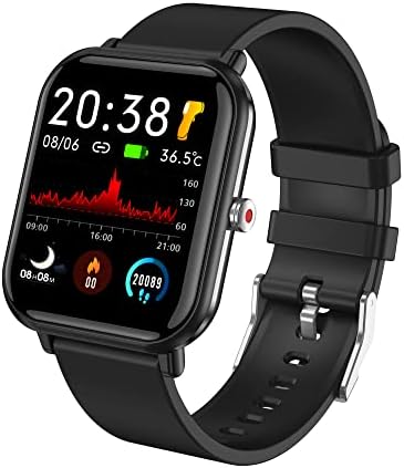 Smart Watch, 44mm Fitness Tracker Watch with 24 Sports Modes, 5ATM Swimming Waterproof, Sleep Monitor Step Calorie Counter, 1.7" HD Touchscreen Smartwatch for Men Women iPhone IOS Android Compatiable