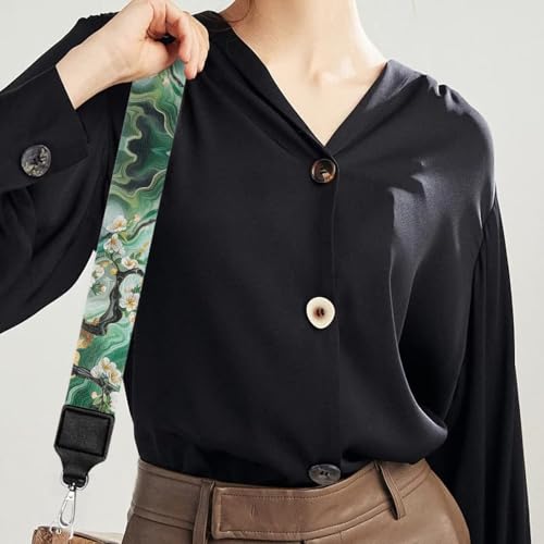 Image of Coldinair Teal Marble Print Purse Straps Replacement Flower Crossbody Bag Strap Wide Shoulder Strap Replacement Guitar Strap Purse