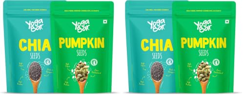 Image of Yogabar Chia Seeds and Pumpkin Seeds Combo Pack 1Kg (500g*2, Pack of 4)