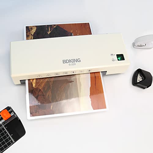 Laminator, Laminator Machine A4, BDKING 5 in 1 Thermal Laminator for Home Office School Use, 9 inches Width, Quick Warm-Up, Paper Trimmer, Corner Rounder ï¼ŒHole Punch(15 Laminating Pouches)
