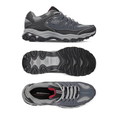 Image of Skechers Men's Afterburn M. Fit Fashion Sneakers - Leather Upper, Memory Foam Insole, Rubber Outsole