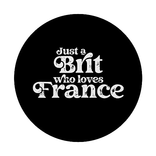 Just a Brit Who Loves France - French Lover Design PopSockets Swappable PopGrip, Black - Image 3