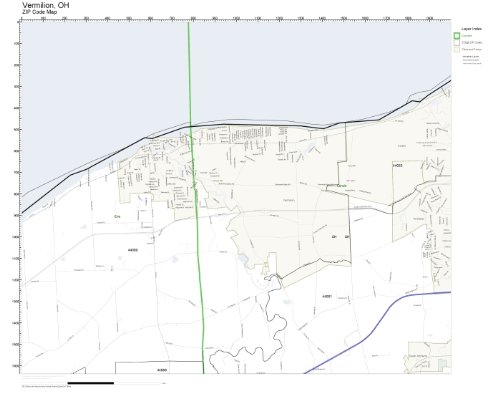 ZIP Code Wall Map of Vermilion, OH ZIP Code Map Not Laminated: Amazon ...