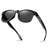 DEAFRAIN Sunglasses for Men Women Polarized Black Retro Sports Driving Baseball Running Fishing UV40