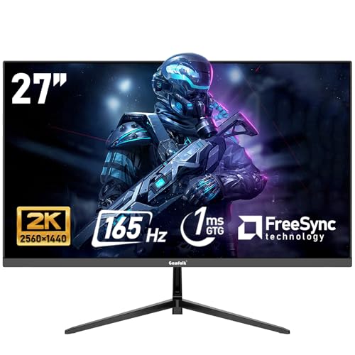 Gawfolk 27 inch 2K QHD(2560×1440) PC Screen, 165Hz Gaming Monitor, 1ms Without Bezel, FreeSync,98%...