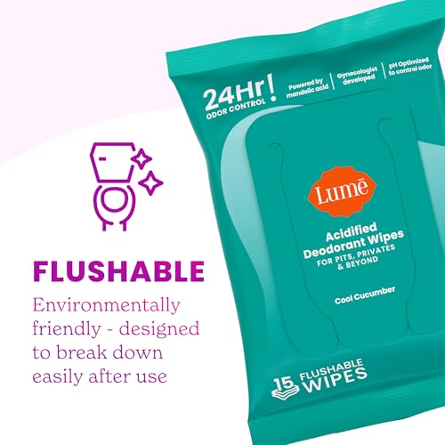 Lingettes déodorantes acidifiées Lume concombre froid lot de 3 boîtes - 7