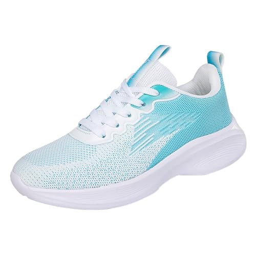 FNKDOR Sneaker & Sportschuhe für Damen Mesh Atmungsaktiv Leichtgewichts Farbverlauf Laufschuhe Turnschuhe gr 35-42 (Light Blue, 40)