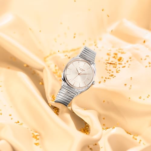 Image of Sonata Golden Hour Quartz Silver Rectangular Dial Men's Watch | Stainless Steel Material | Multi Color Band - SP80117KM01