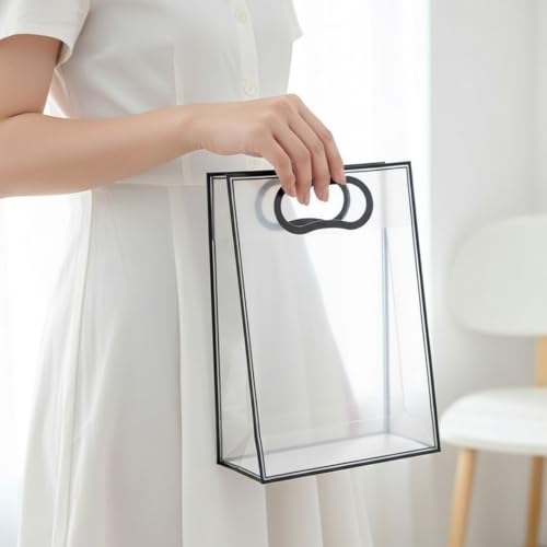 Image of SATYAM KRAFT 6 Pcs Translucent Reusable Multipurpose Gift Bags | Gift for Her /Him, Wedding Return Gifts Baby Shower Anniversary Birthday Hamper Shopping, Party Favors (Small)