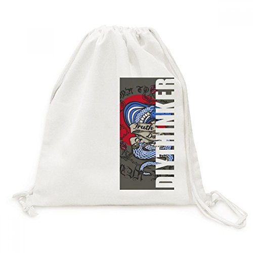 Sac à dos cordon en toile serpent voyage et gym pour adulte