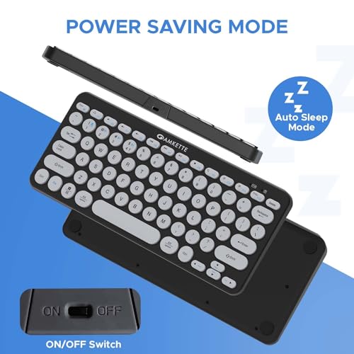 Amkette Optimus BT 4 in 1 Wireless Keyboard 2.4 GHz & Bluetooth 5.0 Connectivity with 3 Bluetooth and 1 USB Device, Compact Bluetooth Keyboard,... - Image 3
