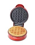 Betty Crocker Mini Waffle Maker, 550W Compact Kitchen Appliance, Quick & Even Heat for Home and Kitchen, Makes 4.5' Waffle, 4.9' Non-Stick Plates, Recipes Included, BC-4888R, Red