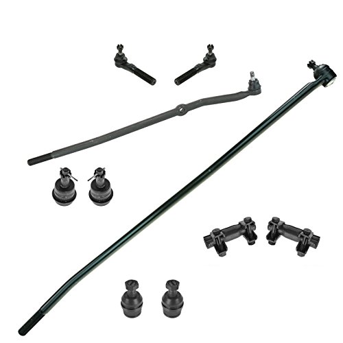 TRQ Front Steering & Suspension Kit Ball Joint Drag Link Tie Rod Tie Rod Adjusting Sleeve Compatible with 1998-1999 Dodge Ram 1500 Ram 2500