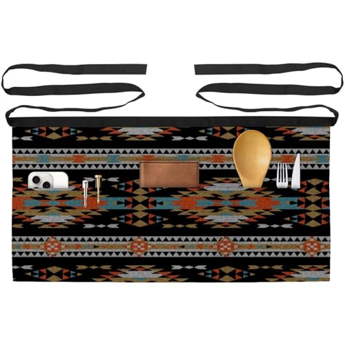 Lot de 3 tabliers courts de chef avec poches pour restaurant et bar