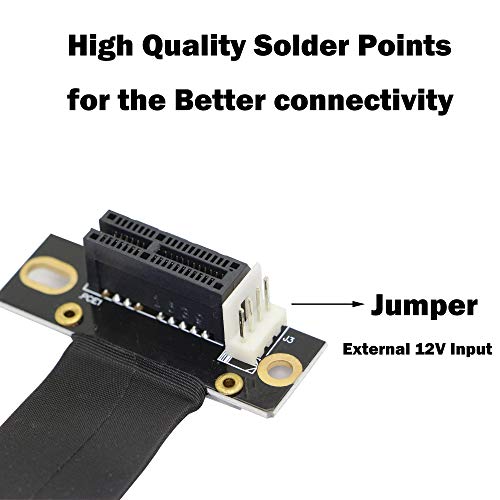 Image of GINTOOYUN PCIE Extension Cable,PCI-Express 3.0 1X Male to Female Riser Cable PCI-E 1X Extender Adapter Jumper (18cm,90