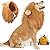 Vivifying Lion Mane Wig, Adjustable Pet Costume with Ears for Dog (Brown)