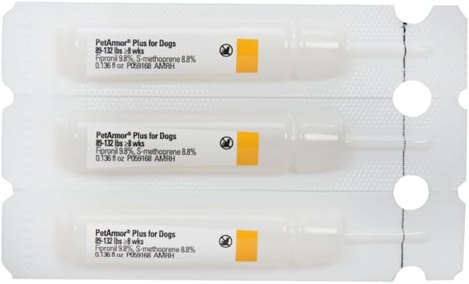 PetArmor Plus F&T Squeeze-On Dog 89-132 lbs., Count of 6, .11 LB