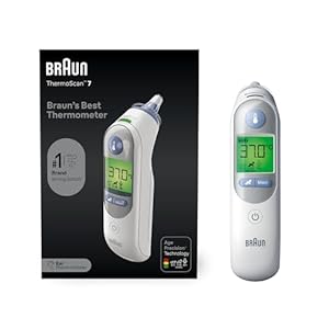 Braun ThermoScan 7 Ear thermometer - Age Precision Technology - Colour-coded Digital Display - Baby and Infant Friendly - #1 Brand among doctors(1)