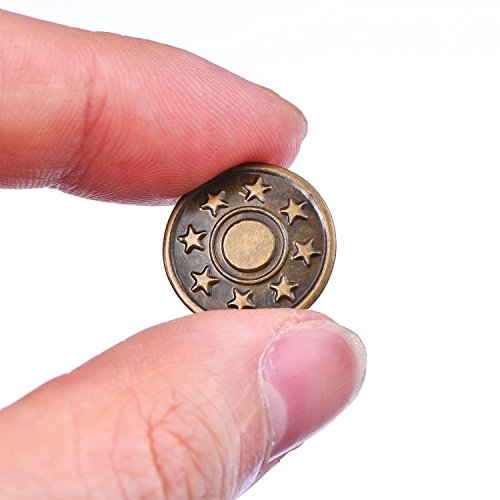 Hestya 40 Sets Jeans Buttons Metal Button Snap Buttons Replacement Kit With Rivets And Plastic Storage Box (Silver And Bronze) #TOP3