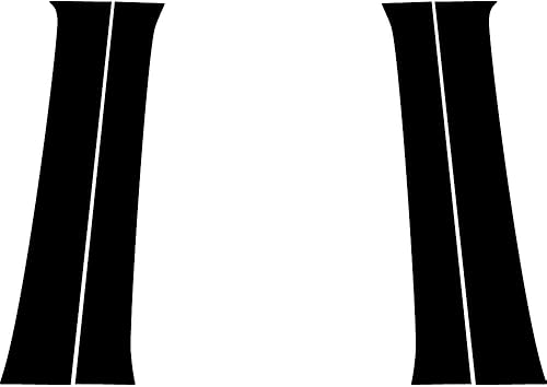 Miniatura 2 de Rvinyl Moldura de ventana de poste de pilar compatible con Toyota Tacoma 2016-2023 (tripulacióndoble cabina), brillante (negro)