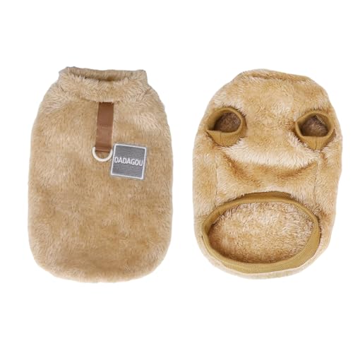 Wintermantel Hund klein,Hundekostüm,Chihuahua Klei,Hunde Pullover Kleine Hund,Hundes Fleece Pullover,Hundes Klamotten,Hundebekleidung Mit D-Ring Hund Wintermantel Braun,M