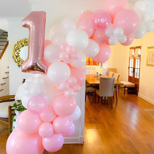 Image of Voircoloria 90pack Light Pink Balloons Different Size 18 /12 /10 /5 Inch Pastel Pink Balloon Garland Arch Kit for Boys Girls Birthday Party, Baby Shower, Wedding, Gender Reveal, Baby Shower Decorations