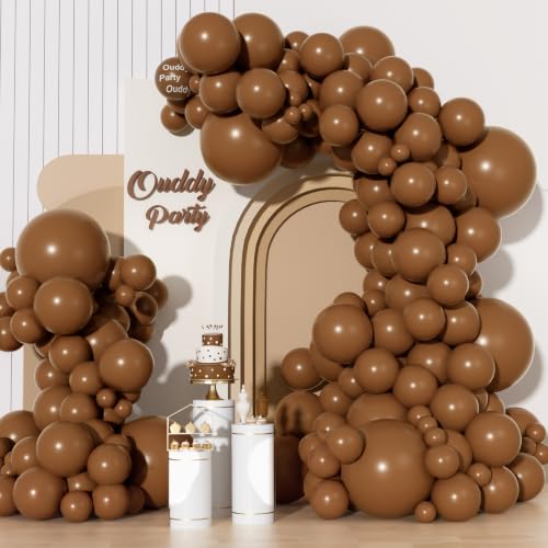 Image of Ouddy Party 129Pcs Brown Balloon Arch Garland Kit in 18 12 10 5 Inch