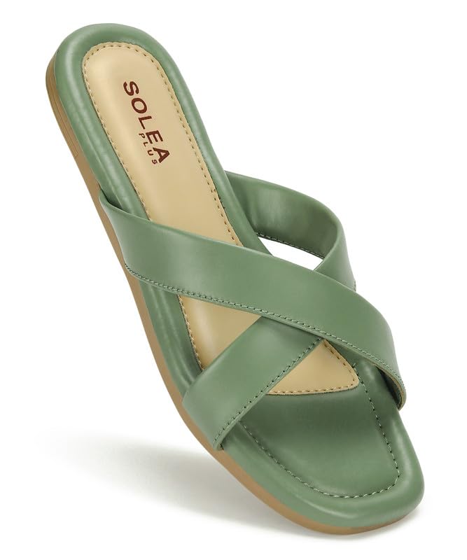 Paragon K6016l Womens Sandals Stylish Slip On Flats With Cushioned