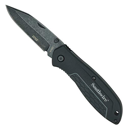 Southwire Tools & Equipment DPKD2 EDGEFORCE Pocket Knife, 3.26" blade, D2 Steel, Stonewash Black Oxide Finish For Corrosion Resistance- Smooth Blade For Everyday Use #1