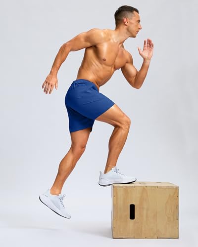 Image of G Gradual Men's Athletic Running Shorts with Zipper Pockets Quick Dry 7 inch / 5 inch / 9 inch Workout Gym Shorts for Basketball Hiking