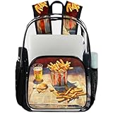 GzLeyigou Mochila transparente para batatas fritas, bolsa transparente de PVC, resistente para viagens, trabalho, segurança, bolsas transparentes para mulheres e homens, 45 cm, Multi