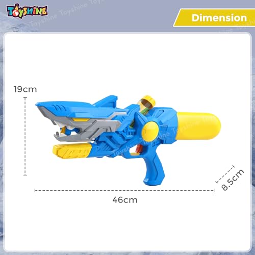 Image of Toyshine Shark Theme Water Gun 570ml Tank Capacity Long Range High Air Pressure Spray for Summer Swimming Pool Party | Holi Water Toy Gun Holi Pichkari for Girls Boys Kids 3 & Above - Multicolor