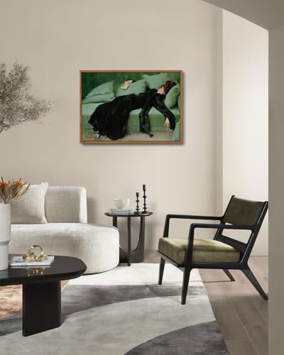Image of KISSFOX Vintage Framed Wall Art Decor Victorian Young Decadent Girl Pictures Paintings Wall Decor Moody Women Canvas Art Prints Modern Farmhouse Woman Artwork For Kitchen Bedroom Living Room