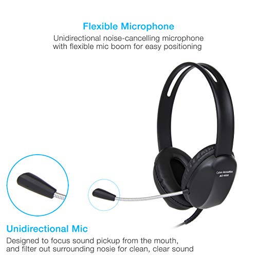 Image of Cyber Acoustics USB-A Stereo Headset (AC-4006-80) - Durable, Crisp, and Clear Communication in K-12 Classrooms or Home, Made with 60 Percent Recycled Plastic - 80 Pack