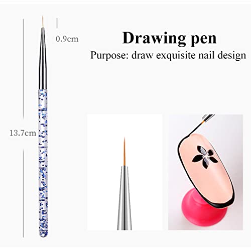 3er-Pack Nail Art Pinsel Blau Nail Art Detailpinsel, Professioneller Malpinsel Detailpinsel-Set, Nail Art Tools für DIY… – Bild 4