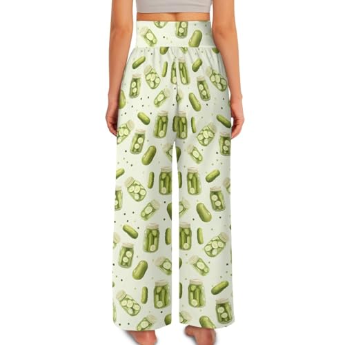 Wide Leg Trouser Pants for Women Elastic High Waisted Trousers with Pockets Casual Palazzo Pants4