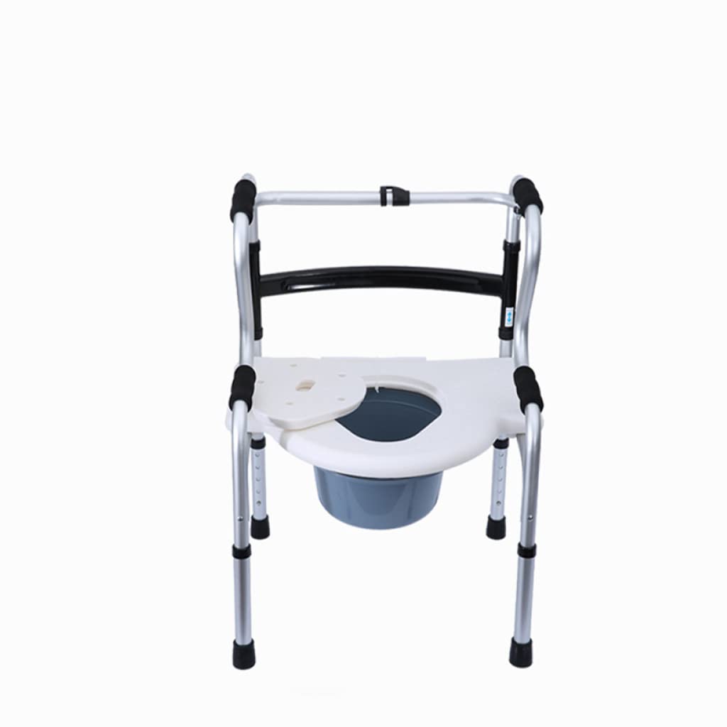 NOBRIM Deambulatore Leggero Pieghevole per Mobilità per Anziani e Adulti Riabilitazione Attrezzature per ausili per la deambulazione Sedia da Toilette per Doccia da Bagno